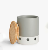 Organisateur et support d'ustensiles de cuisine en céramique moderne avec logo personnalisé, durable, écologique et multi-usage pour la cuisine à domicile