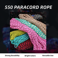 550 Nylon 7 Brins Paracord 100 mètres Équipement de survie en plein air Corde d'escalade enduite pour vêtements de parachute Différentes couleurs