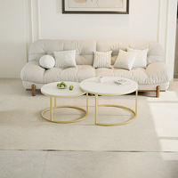 Table basse or nordique salon ensemble de meubles thé Accent chêne rond métal bout de lit moderne luxe côté marbre Tables basses