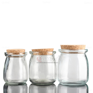 Mini pots à yaourt en verre de 3,4 oz avec couvercles en liège, contenants à pudding avec couvercles, pots pour cadeaux de mariage avec étiquette et ficelle - Product Image 2