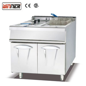 Friggitrice Professionale a Gas in Acciaio Inox per Ristoranti Fast Food, 68000*2BTU, per Patatine Fritte e Pollo - Product Image 1