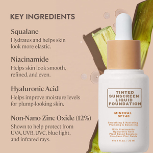 Fond <span class=keywords><strong>de</strong></span> Teint Liquide Hydratant Teinté Végan FPS40 avec Niacinamide, Acide Hyaluronique, Squalane et <span class=keywords><strong>Oxyde</strong></span> <span class=keywords><strong>de</strong></span> <span class=keywords><strong>Zinc</strong></span> <span class=keywords><strong>Non</strong></span>-<span class=keywords><strong>Nano</strong></span> - Product Image 5