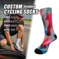 Chaussettes de cyclisme de haute qualité sur mesure absorbant la sueur Caractéristiques de compression Jacquard antibactérien Impression par sublimation pour athlètes