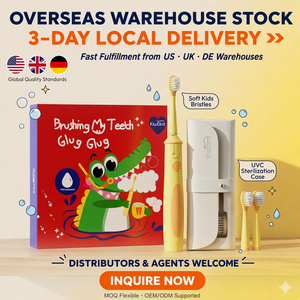 US <strong>UK</strong> Stock Children Electric <strong>Toothbrush</strong> OEM Wide-Head Soft Brush 4 Gentle Modes IPX8 60-Day <strong>Battery</strong> Cute Design Custom Brand - Product Image 1