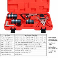 Kit d'outils de démontage et d'installation de segments de piston automobile 12 pièces, ensemble de réparation de moteur avec compresseur et étui de transport