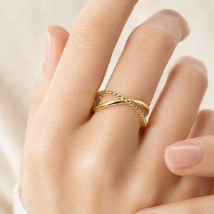 Anello Incrociato per Donne, Stile Minimalista Geometrico, Accessorio da Dito per Uso Quotidiano - Product Image 2