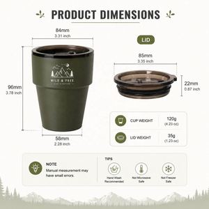 แก้วกาแฟสแตนเลสแบบมีฝาปิด ขนาด 300 มล. สกรีนโลโก้ได้ ผนังสองชั้นสุญญากาศ เก็บอุณหภูมิ ซ้อนกันได้ เหมาะสำหรับแคมป์ปิ้งและการเดินทาง - Product Image 3