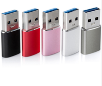Adaptateur de connecteur USB A vers Type C en aluminium 3.1 mâle double face intégré
