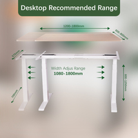 Table de bureau moderne en gros avec plateau de gestion des câbles personnalisé, réglable en hauteur électriquement à double moteur et pivotante