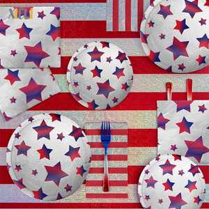 Juego de fiesta desechable patriótico servilleta con placa láser para fiesta de celebración del <span class=keywords><strong>4</strong></span> de <span class=keywords><strong>julio</strong></span> - Product Image 2