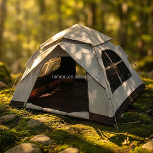 Carpa de Camping Automática para 3-4 Personas con Ventanas de Malla, Tela Oxford Impermeable, de Una Sola Capa, para Familias - Product Image 1