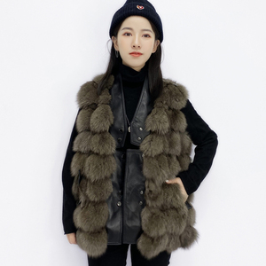 New Arrival Real Fox <strong>Fur</strong> Vest Fashion Women Winter Waistcoat High Quality <strong>Gilet</strong> S7945 - Product Image 4