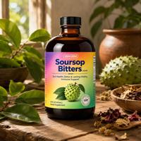 OEM Soursop Bitters Liquid Gut Cleanse Detox Immune Boost Black Seed Moss Ashwagandha Turmeric 16 Fl oz Complément Herbal GMP