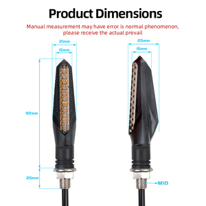 ไฟเลี้ยวรถจักรยานยนต์แบบ LED ไหลได้ 12V กันน้ำ ไฟกระพริบแบบไดนามิกสำหรับมอเตอร์ไซค์และสกู๊ตเตอร์ - Product Image 2
