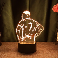 Lampe de table LED 3D personnalisable sur le thème du football, commande tactile/sensorielle, lumières changeantes de couleur, rechargeable par USB, acrylique+ABS