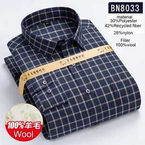 Chemises d'hiver à manches longues <span class=keywords><strong>pour</strong></span> hommes de luxe, vêtements en laine de haute qualité, chauds et épais, à carreaux - Product Image 5