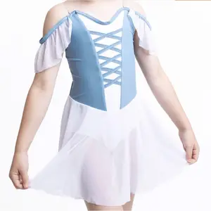 OEM בנות שמלת ילדים ביצועים ללבוש התעמלות בגד גוף החלקה על קרח ריקוד בגד גוף שמלת חצאית מיני