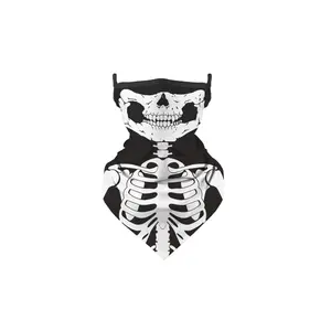 Fabrik Großhandel Nahtlose Multifunktion ale Magic Bandana Reit maske Warme Tasche Halloween Requisiten Skelett Gesichts tuch