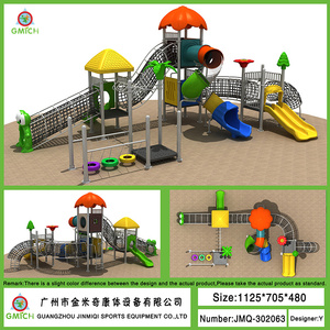 Équipement de terrain de jeu extérieur Parc d'aventure Parc à thème Cours de jeu en corde Cadre d'<span class=keywords><strong>escalade</strong></span> avec toboggan en plastique pour enfants - Product Image 2