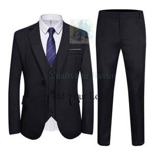 Nouveau <span class=keywords><strong>Costume</strong></span> <span class=keywords><strong>Homme</strong></span> Affaires ou <span class=keywords><strong>Mariage</strong></span> Pas Cher, 3 Pièces avec Pantalon, Gilet et Collants - Product Image 3