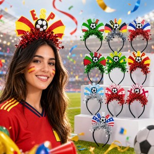 Accesorios para Fanáticos <span class=keywords><strong>de</strong></span> la Copa Mundial <span class=keywords><strong>de</strong></span> Fútbol 2026, Diadema con Bandera <span class=keywords><strong>de</strong></span> la Selección Nacional, Aro para el Cabello <span class=keywords><strong>de</strong></span> Animadora, Artículos para Aficionados - Product Image 1