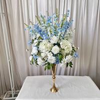 Bola Bunga Buatan Tangan Sutra Biru Putih Romantis 50cm Harga Pabrik IFG untuk Dekorasi Pernikahan, Hari Ibu, Natal