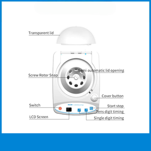 Centrifugeuse de laboratoire Veidt Lab Mini 4000 tr/min à vitesse fixe pour tubes à essai de 0,2 ml, 1,5 ml, 2 ml, centrifugeuse manuelle haute vitesse HL-4K - Product Image 4
