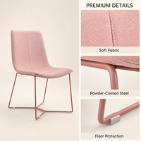 Chaise de salle à manger moderne européenne rembourrée en tissu, base en métal, sans accoudoirs, pour salle à manger, salon, bar à domicile, hôtel