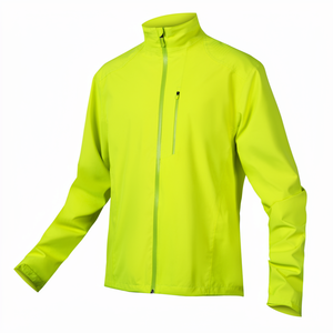 New Unisex Bright Yellow Windproof <b>Cycling</b> <b>Jacket</b> Full Zip Long Sleeve Polyester Sport <b>Jacket</b> - Product Image 1