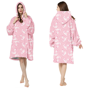 Quá Khổ <span class=keywords><strong>Sherpa</strong></span> Ấm Mềm Mại San Hô Lông Cừu Xách Tay TV Ôm Ôm Ôm Chăn Với Tay Áo Tùy Chỉnh In Ấn Nhà Máy ODM OEM - Product Image 1