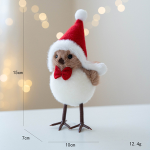 2026 Best-Selling Foam Christmas Cute Bird Ornaments <b>Holiday</b> Decor Christmas+Decoration with Red Scarf and <b>Hat</b> - Product Image 4
