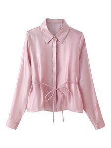 TAOP&ZA Stile Europeo e Americano 2026 Nuova Camicetta Casual da <span class=keywords><strong>Donna</strong></span> Primaverile con Colletto a Risvolto e Maniche Lunghe con Fiocco Decorativo 2461938 - Product Image 2