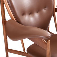 Fauteuil de loisir moderne en cuir véritable en gros, bois massif pour meubles de maison, salon, chambre à coucher, appartement, hôtel