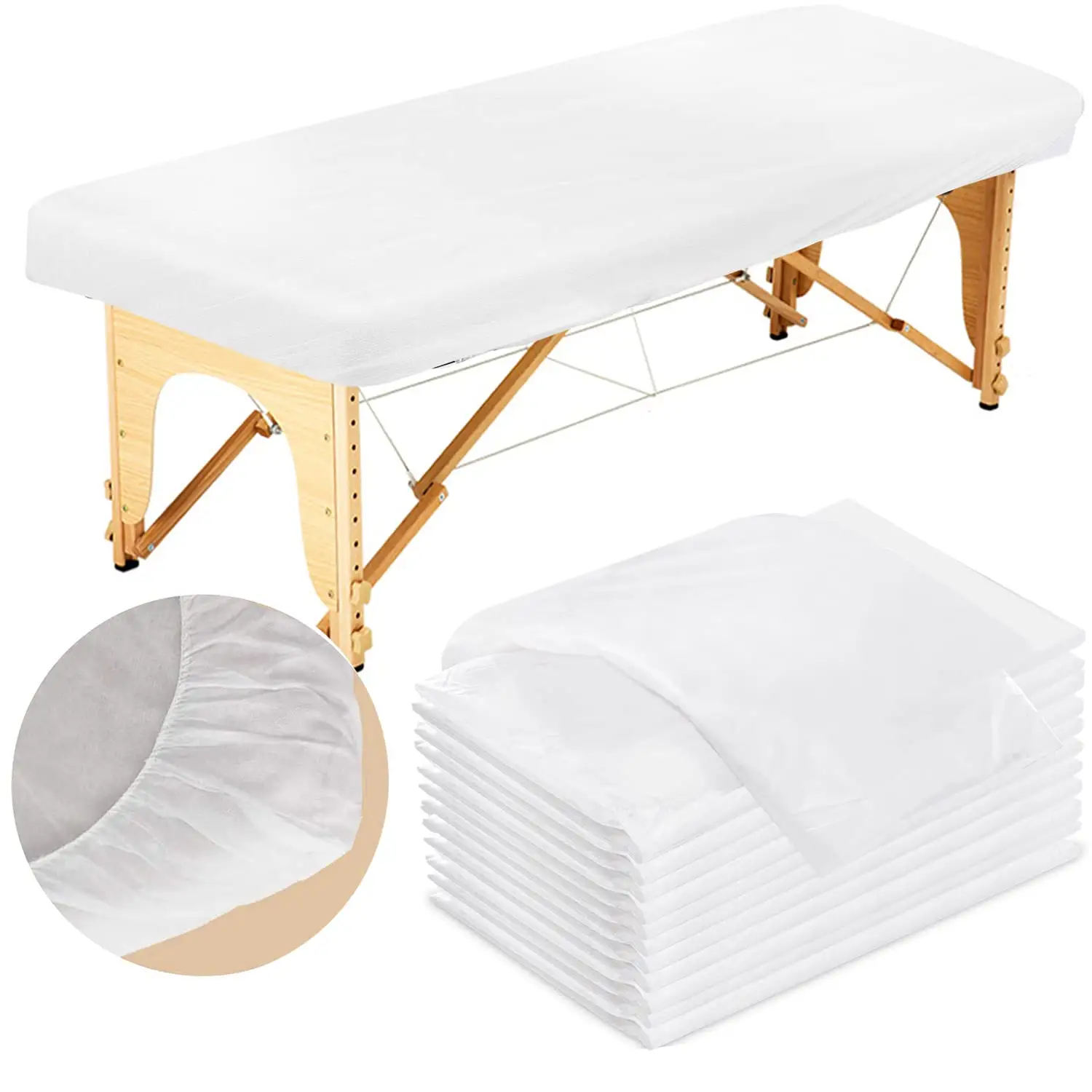 Sábanas desechables no tejidas para cama de masaje, cubiertas para salón de belleza, Spa, mesa de masaje