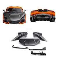 Kit carrosserie en fibre de carbone pour Lamborghini Revuelto, style VORS, haute qualité, comprenant lèvre avant, jupes latérales, diffuseur et spoiler.