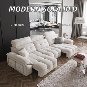 आधुनिक तीन सीट चेनले कपड़े सेशनल रिक्लेयर सोफे इलेक्ट्रिक फर्नीचर अपार्टमेंट विला लिविंग रूम के लिए सोफा स्पंज - Product Image 2