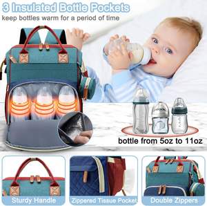 Vente en gros de logo Offre Spéciale Oxford personnalisé sac à dos extérieur imperméable à l'eau en polyester 600D isolé sac à dos maman durable de grande capacité - Product Image 5