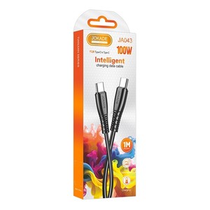 Cable USB Tipo C a Tipo C Jokade de 1m, Negro, PD100W 5A, Carga y Sincronización - Product Image 4