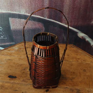Handmade Bamboo Woven Flower Basket Decorative Vase Chinese Craft Bamboo Product Floral Home Decor - Product Image 2