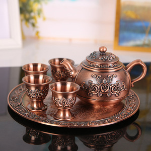 Service à thé en métal Pot de style moyen-orient Théière Thermos Tasse Stuff Jug Café Thé Dîner Service Teaglass <span class=keywords><strong>Cawa</strong></span> - Product Image 3