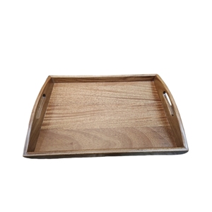 Plateau de service moderne écologique en bois de noyer brésilien Plateau de service élégant Poignées incurvées pour la maison Cuisine Fabriqué à la main Polonais - Product Image 2