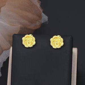 Boucles d'oreilles clous tendance JXX Fashion plaquées or 24 carats en laiton pour femme, idéales comme cadeau - Product Image 4