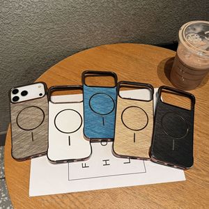Funda magnética delgada para teléfono con anillo para Apple 17, funda protectora sin bordes para iPhone 16 Pro Max, funda rígida chapada en oro - Product Image 1
