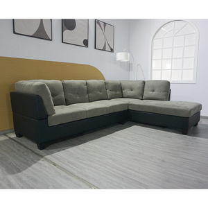 Modern L Shape <strong>Sofa</strong> Left Hand <strong>Corner</strong> <strong>Sofa</strong> Fabric and PU <strong>Sofa</strong> Convertible <strong>Corner</strong> - Product Image 2
