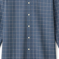 Chemise décontractée pour homme à rayures horizontales en popeline tricotée, manches longues, 100 % polyester, respirante, séchage rapide, automne, OEM ODM