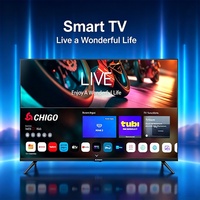 Téléviseur intelligent 4K UHD 55 pouces, 32 pouces, 43 pouces, écran sans bordure, support fin, écran Android, télécommande, téléviseur LED