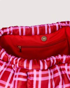 Bolso Tote Acolchado de Poliéster Sólido CDHAT, Gran Capacidad, Rojo, Mini Bolso de Hombro Ligero, Bolso de Compras Reutilizable con Cierres, para Viaje - Product Image 3