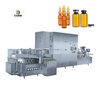 Machine de lavage automatique verticale à ultrasons pour ampoules en verre avec sécheuse, contrôlée par PLC industriel