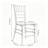 Chaise de salle à manger ergonomique moderne en plastique avec design empilable et imperméable pour restaurants et cafés