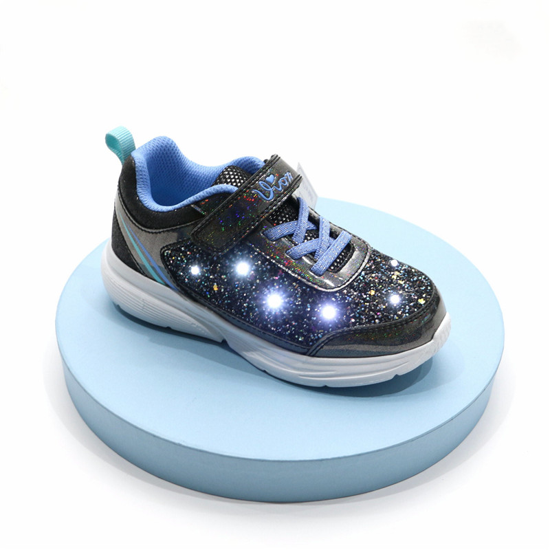Красивые светодиодное освещение детская плавно меняющимся цветом мигает с блестками для девочек светящиеся криперсы